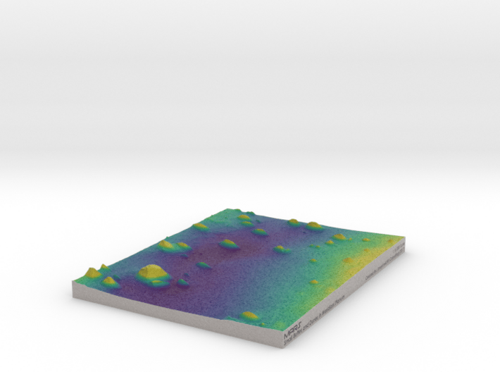 Mars Map: Small Buttes and Dunes in Viridis 3d printed 