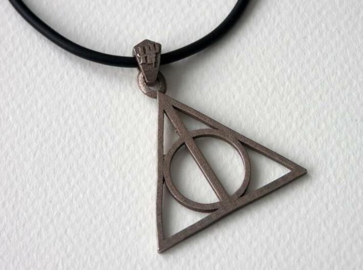 Deathly Hallows Pendant 3d printed Stainless Steel 2