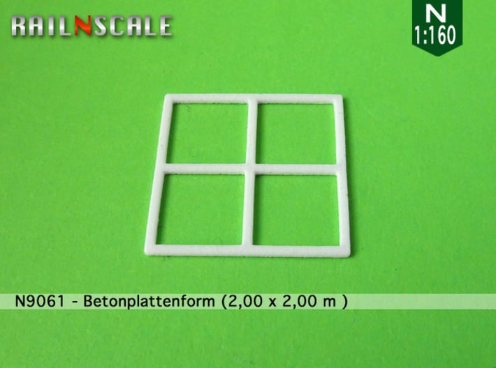 N9061 - Betonplattenform (N 1:160) 3d printed 