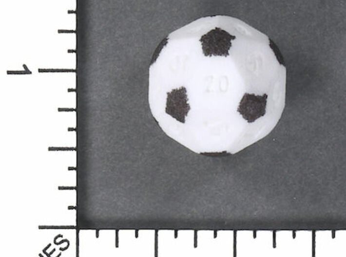 Soccer D20 3d printed Image courtesy of Kevin Cook, www.dicecollector.com