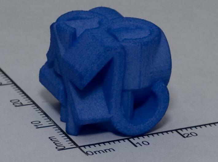 Frameless D6 3d printed WSF died blue at home