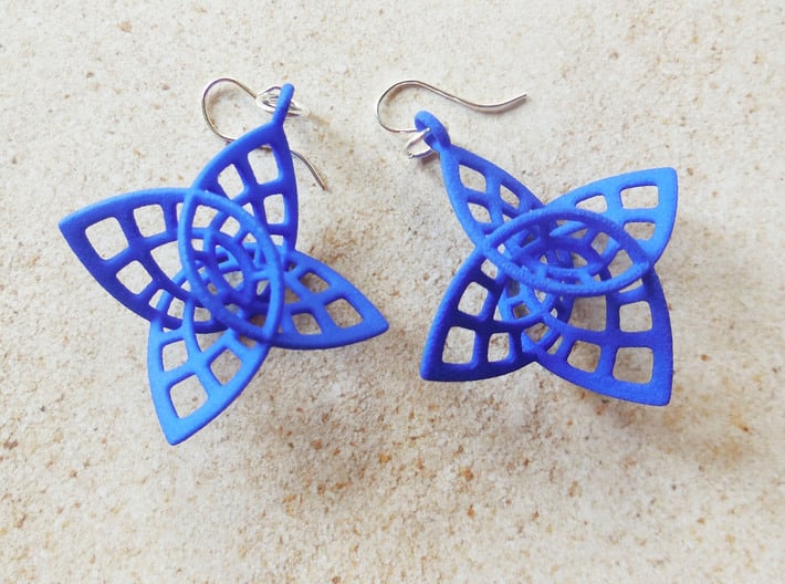 Enneper - Earrings in Plastic 3d printed 