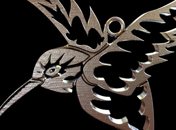 Tribal Hummingbird pendant 3d printed Closeup render