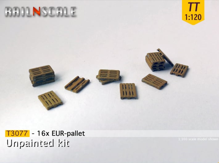16x EUR-pallet (TT 1:120) 3d printed