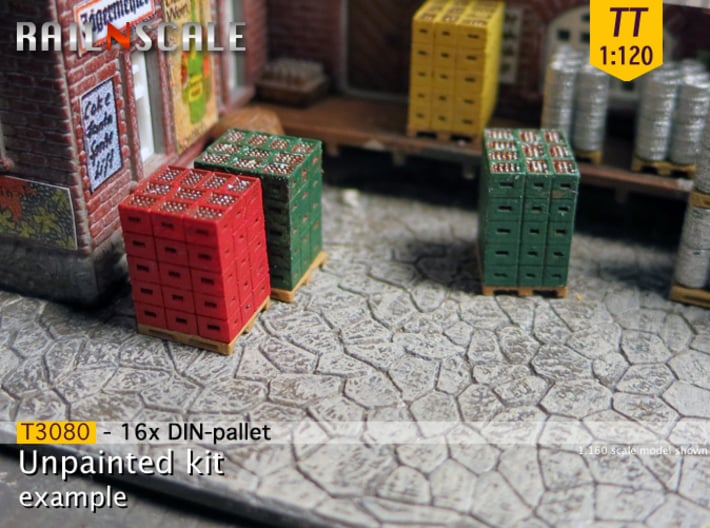 16x DIN-pallet (TT 1:120) 3d printed 