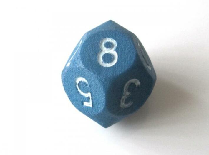 D10 5-fold Pointed Dice 3d printed In Winter Blue Strong and Flexible (the colors on the numbers were manually added)