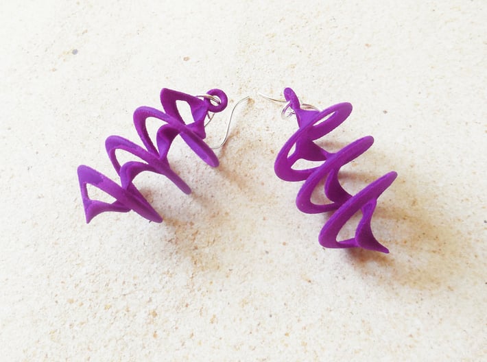 Auger - Earrings in Plastic 3d printed