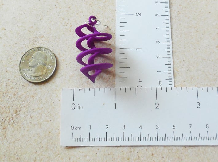 Auger - Earrings in Plastic 3d printed 