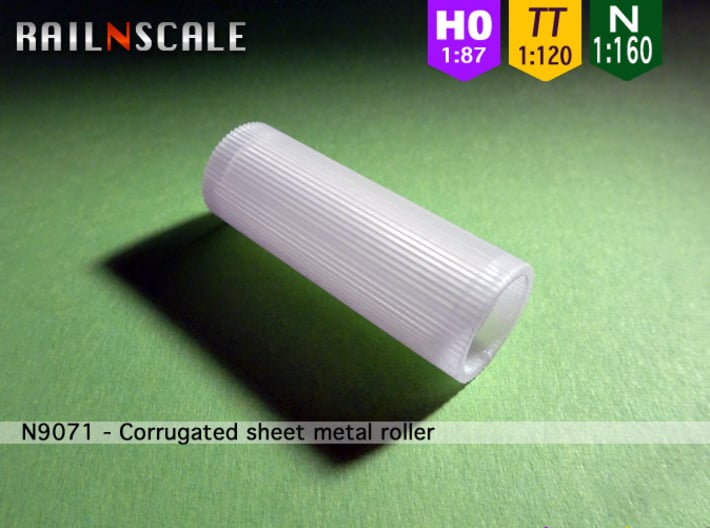 Corrugated sheet metal roller (N - TT - H0) 3d printed 