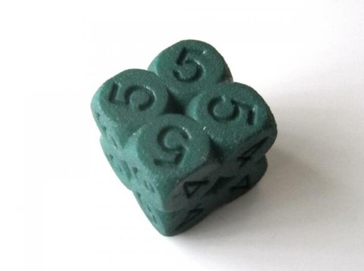 D6 2x2x2 Packed Spheres Dice 3d printed In Winter Green Strong and Flexible
