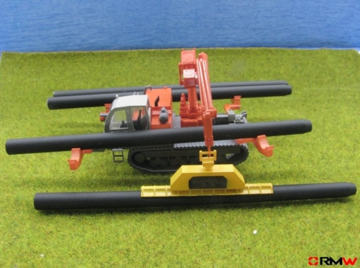 HO/1:87 Crawler Carrier pipes transporter kit 3d printed [en]Diorama example (crane*pipes not included) [de]Gestaltungsvorschlag (Kran+Rohren nicht enthalten)