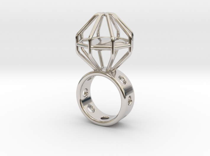 Caged Heart Ring 3d printed 