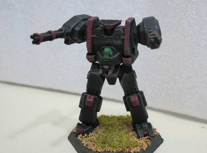 Mecha- Hunter (1/285th) Multi- Part 3d printed Painted by Devin Ramsey (Sumaire) in 'Dreadnought BattleCorps' colors for use in Battletech tabletop wargaming