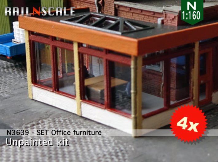SET Office furniture (N 1:160) 3d printed 