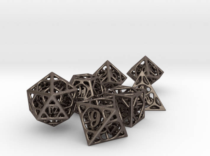 Cage Dice Set with Decader 3d printed 