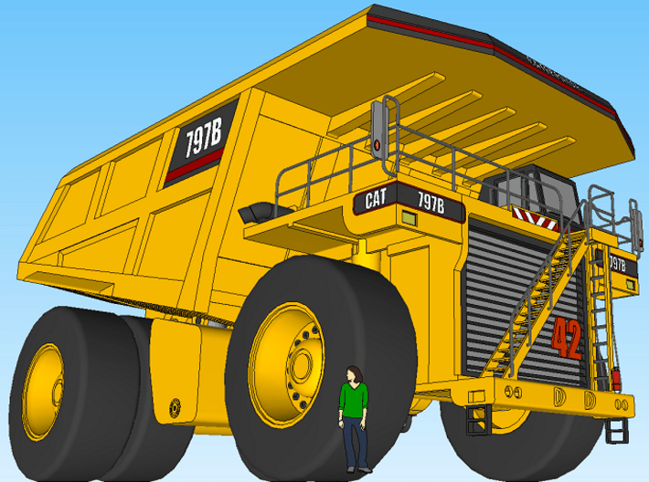 CAT 797B Mine Haul Truck 1:160 Scale 3d printed Sketchup Output