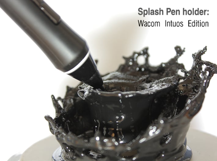 Splash Pen Holder: Wacom Intuos Edition 3d printed 