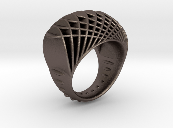 ring-dubbelbol-metaal / double concave metal 3d printed