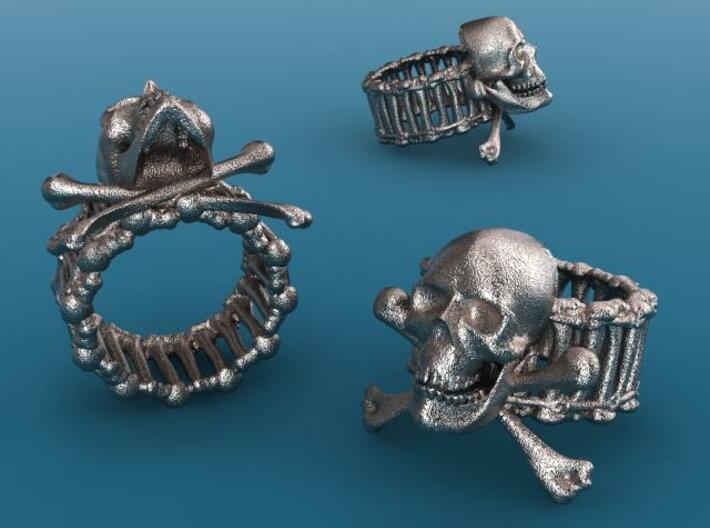 Skull ring 3d printed Stainless Steel render