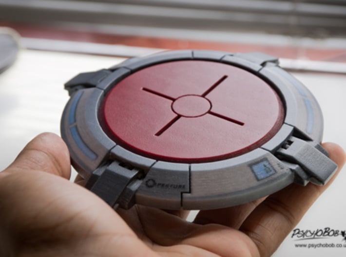 Portal button Coaster 3d printed With a little bit of light sanding and a clear coat layer or two