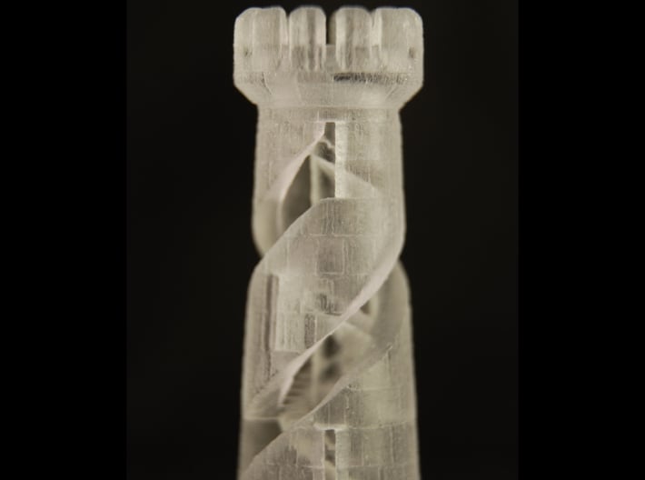 Rook 2016 Double Helix 3d printed Printed in Transparent Acrylic