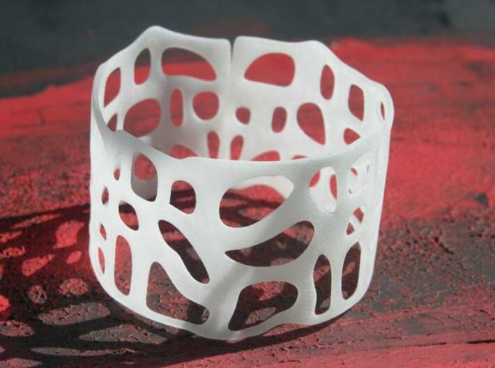 Organic Bracelet  3d printed Photograph of Frosted Detail.