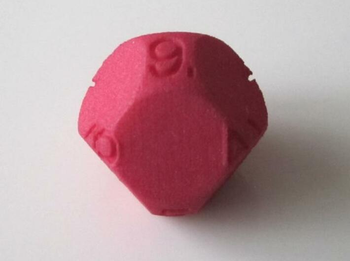 D9 Sphere Dice 3d printed in Red Strong and Flexible