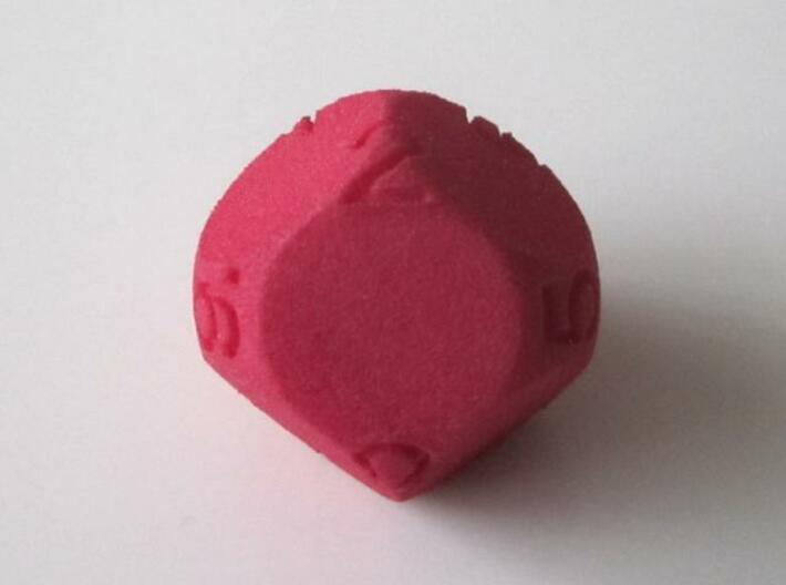D9 Sphere Dice 3d printed in Red Strong and Flexible (other view)