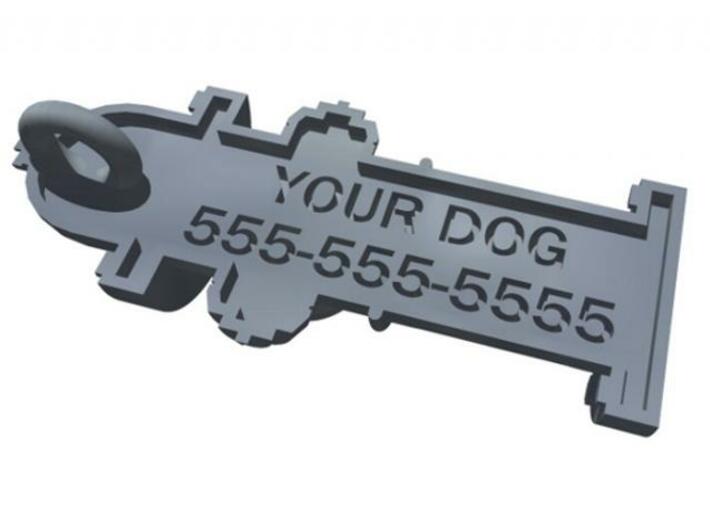 Fire Hydrant Pet Tag / Pendant 3d printed Rendering of back side