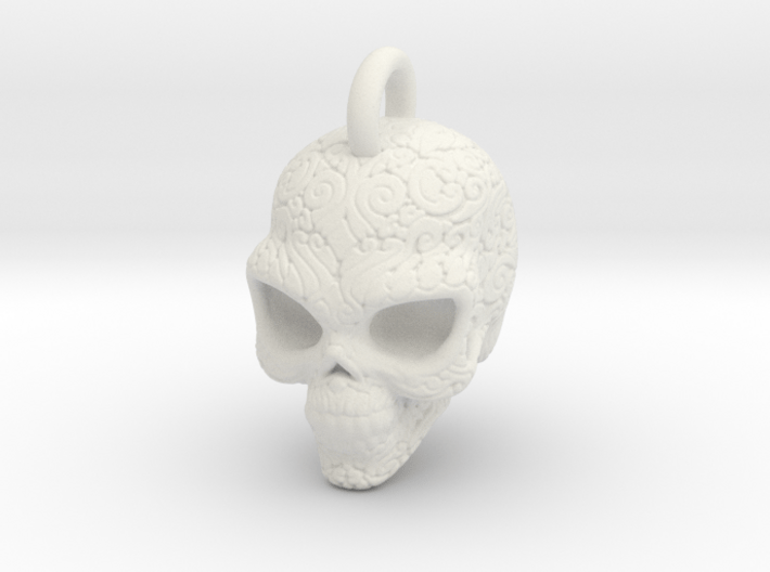 Day of the Dead/ Halloween Skull Pendant 2.6cm 3d printed 