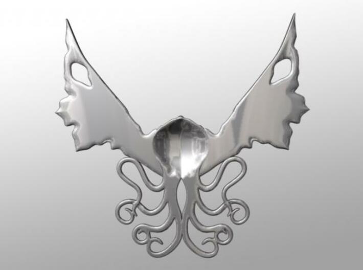 Winged Cthulhu Necklace 3d printed Back