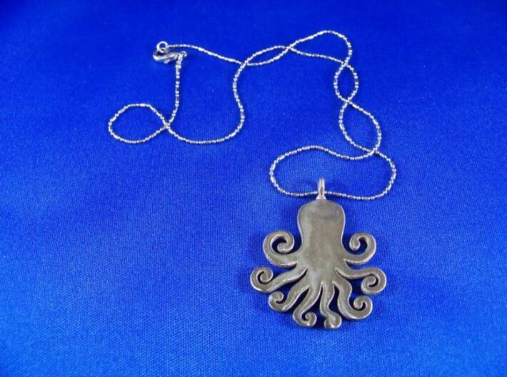 Octopus pendant/keychain 3d printed Stainless steel, after polishing