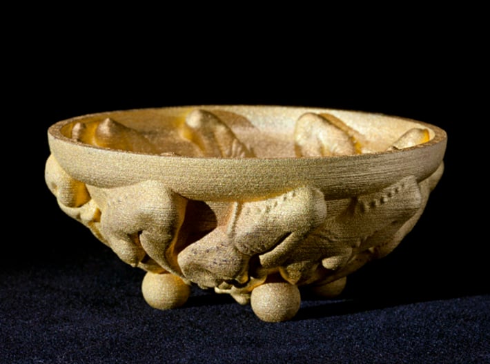 Elastic Life-cycle Bowl, 4 inch - Fine Art Sculpt. 3d printed