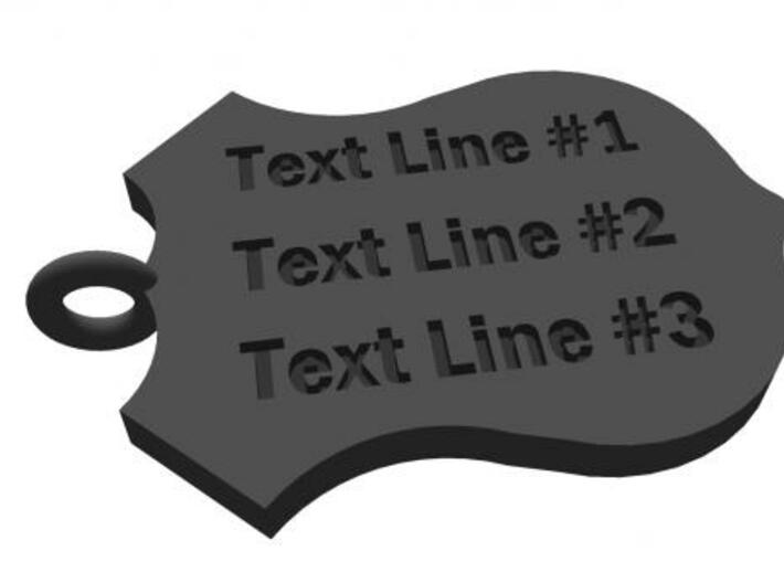 Police Shield Pet Tag / Key Fob 3d printed rendering of back side