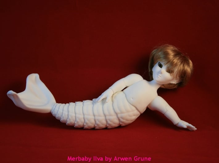 BJD Sprite Mermaid body: Tail + Torso (part 1of3) 3d printed