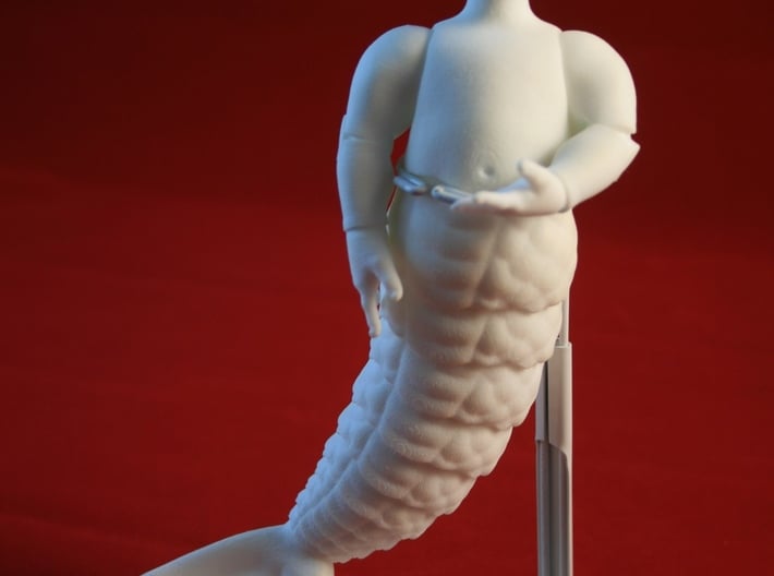 BJD Sprite Mermaid body: Tail + Torso (part 1of3) 3d printed 