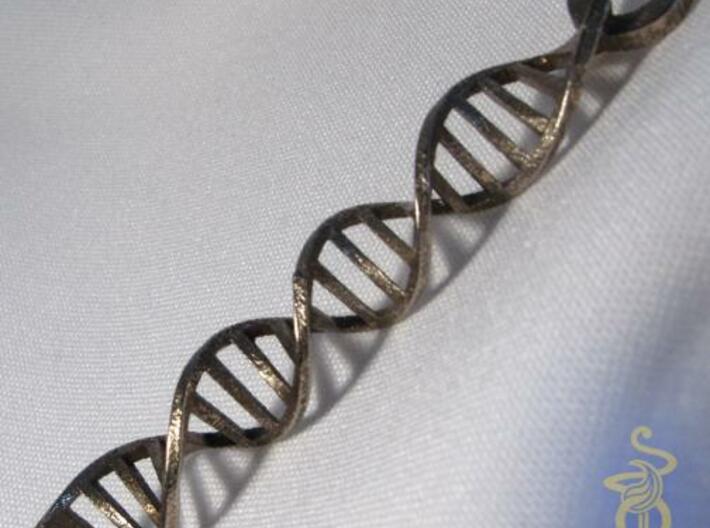 DNA  Pendant in 3D printed stainless steel 3d printed 2