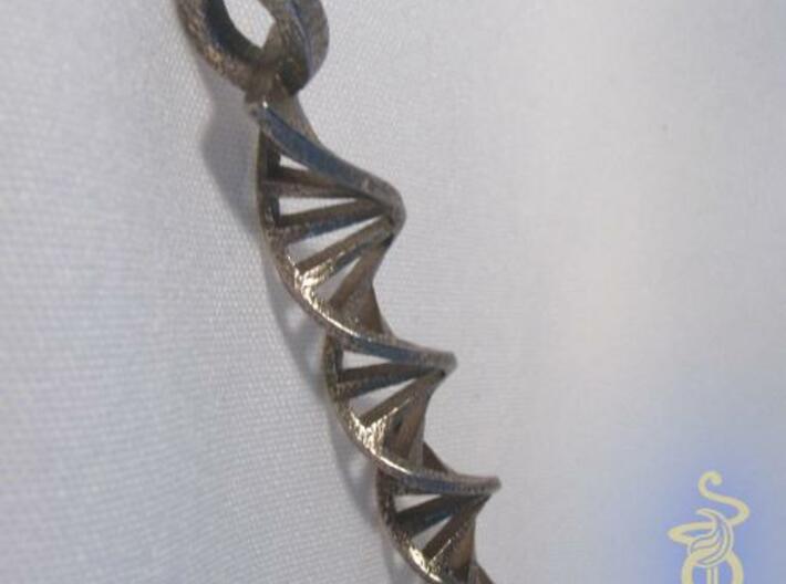 DNA  Pendant in 3D printed stainless steel 3d printed 3