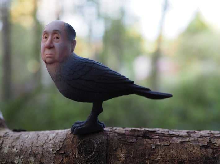 Alfred Hitchcrow 3d printed This the actual Full Color Sandstone 3D-print.