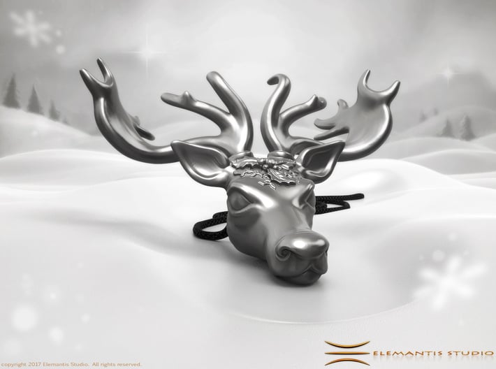 Mistletoe Reindeer Pendant/ Ornament 3d printed 