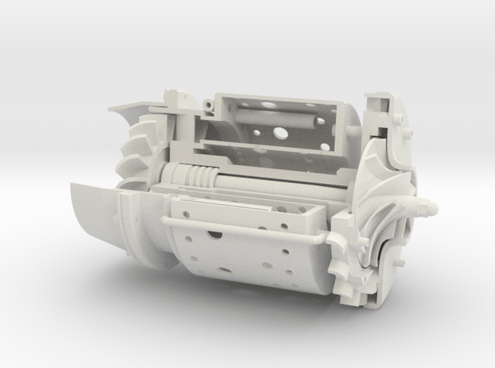 Turbine Jet engine cutaway 3d printed 