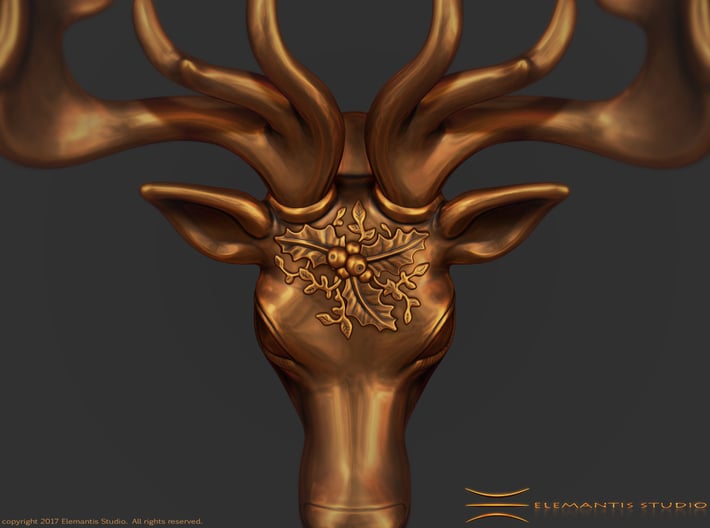 Mistletoe Reindeer Pendant/ Ornament 3d printed mistletoe detail view