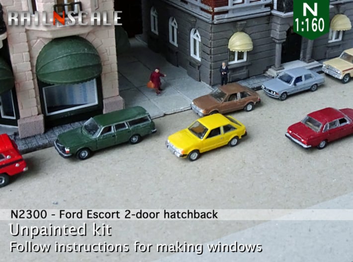 Ford Escort 2-door hatchback (US) (N 1:160) 3d printed 