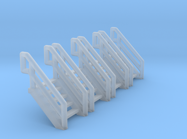 Z Scale Industrial Stairs 5 (4pc) 3d printed