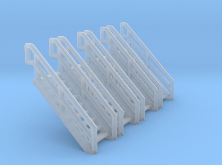 Z Scale Industrial Stairs 9 (4pc) 3d printed
