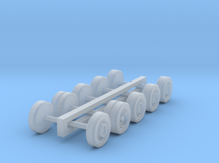 Wheel set for tractor and semi-trailer (N 1:160) 3d printed 
