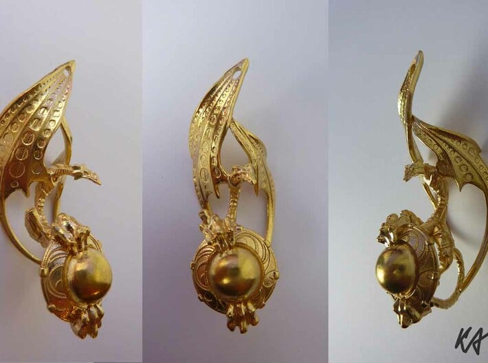 LUX DRACONIS earring pair   3d printed 