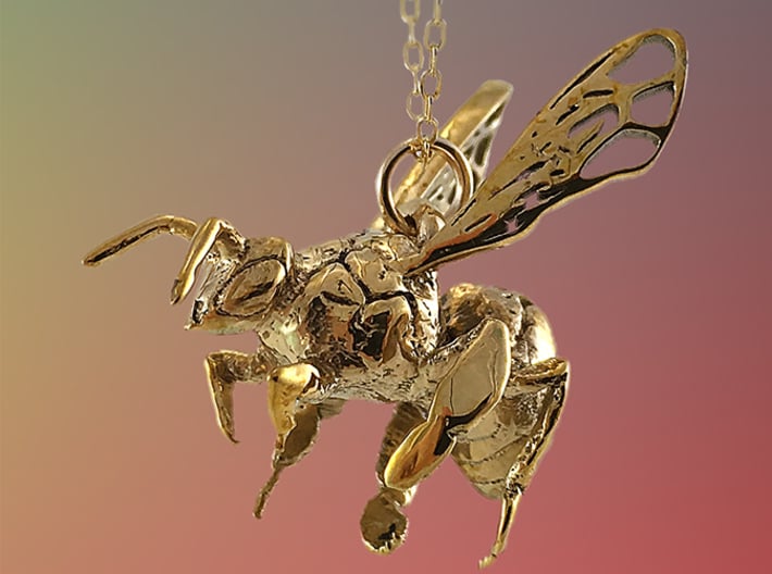 Western Honey Bee Pendant 3d printed Featured Image: 18K Gold Plated