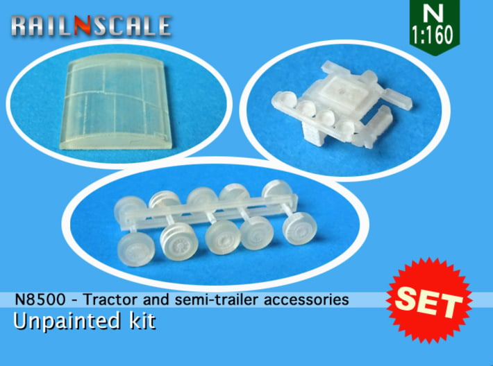 SET Tractor and semi-trailer accessories (N 1:160) 3d printed 