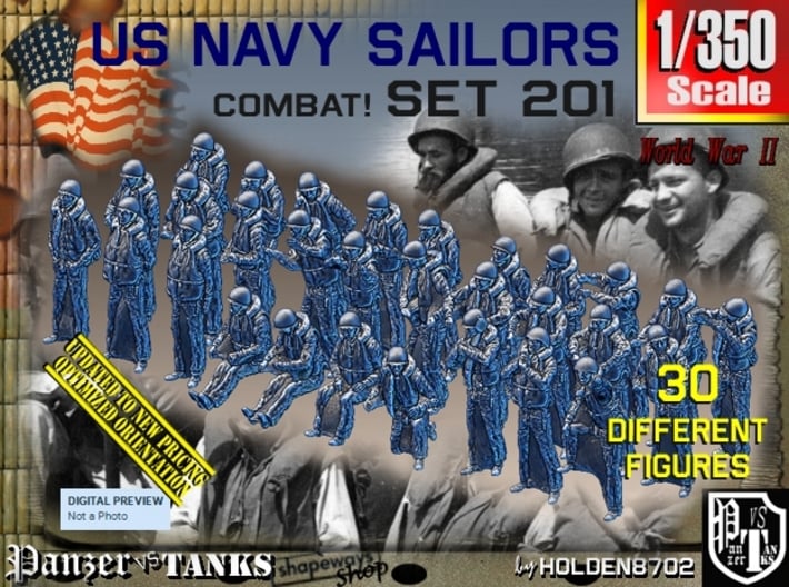 1/350 USN Combat set 201 3d printed